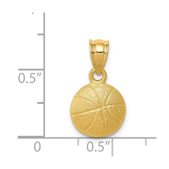 14k Yellow Gold Genuine Sports Basketball Charm - Picture 5 of 5